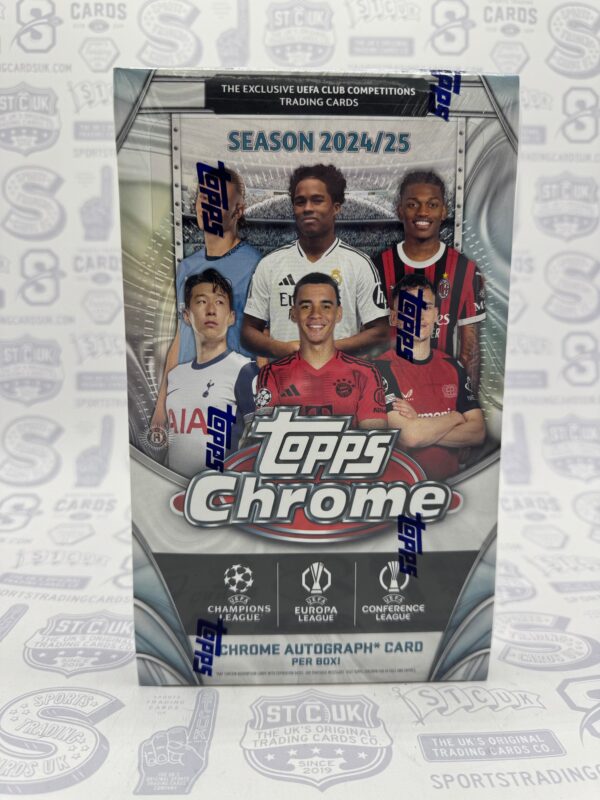 2024-25 Topps UEFA Club Competitions Chrome Soccer Hobby 12-Box Case