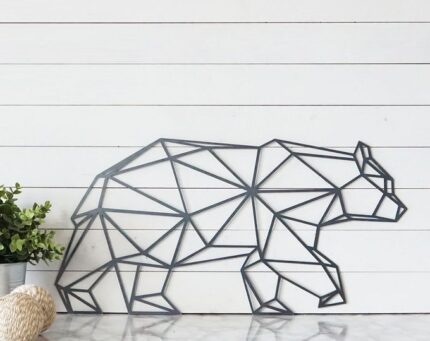 Geometric Bear Metal Art | Metal Sign